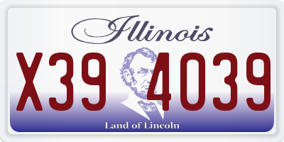 IL license plate X394039