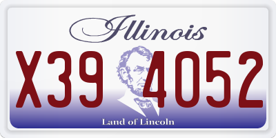 IL license plate X394052