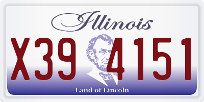 IL license plate X394151