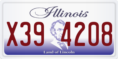 IL license plate X394208