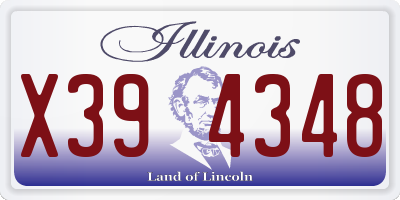 IL license plate X394348