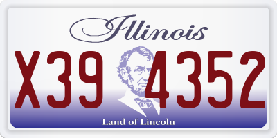 IL license plate X394352
