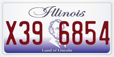 IL license plate X396854