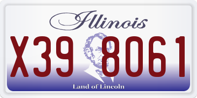 IL license plate X398061