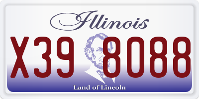 IL license plate X398088