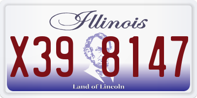 IL license plate X398147