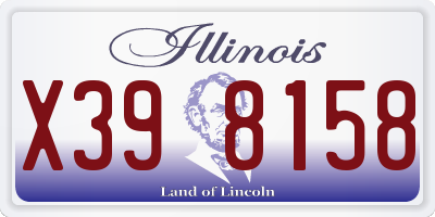 IL license plate X398158