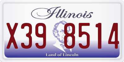 IL license plate X398514