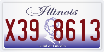 IL license plate X398613