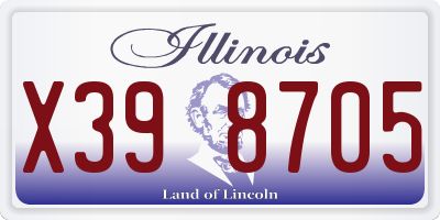 IL license plate X398705