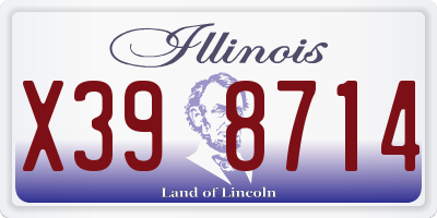 IL license plate X398714