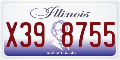 IL license plate X398755