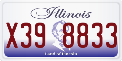 IL license plate X398833