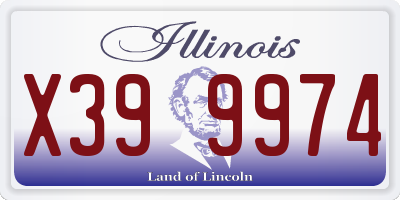 IL license plate X399974