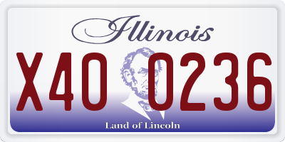 IL license plate X400236