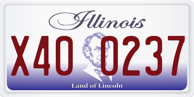 IL license plate X400237