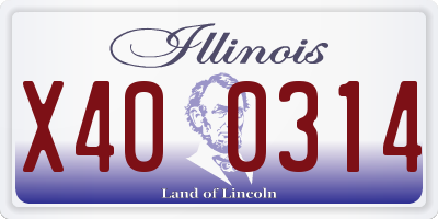 IL license plate X400314