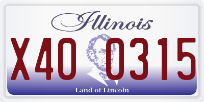 IL license plate X400315
