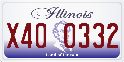 IL license plate X400332