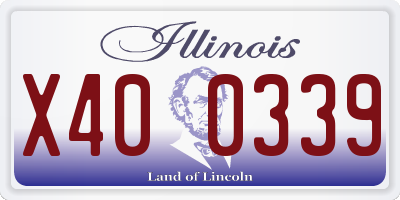IL license plate X400339