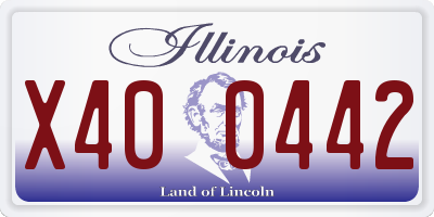IL license plate X400442