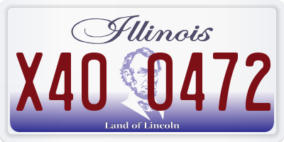 IL license plate X400472
