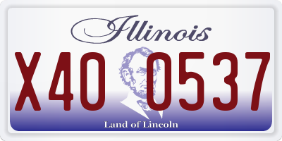 IL license plate X400537