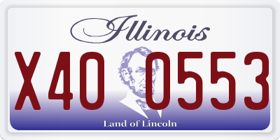 IL license plate X400553