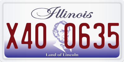 IL license plate X400635