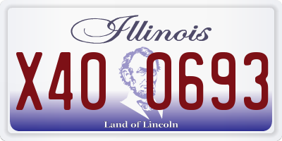IL license plate X400693