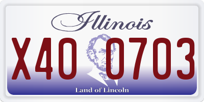 IL license plate X400703