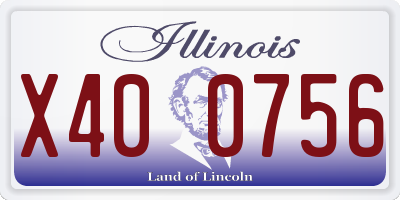 IL license plate X400756