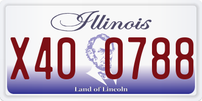 IL license plate X400788