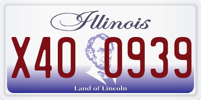 IL license plate X400939