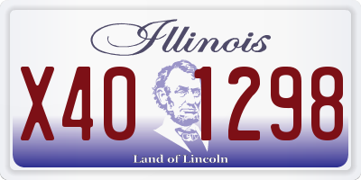IL license plate X401298