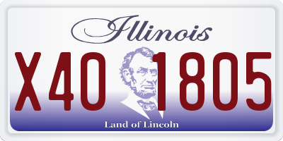 IL license plate X401805