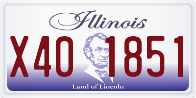 IL license plate X401851