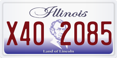 IL license plate X402085