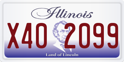 IL license plate X402099