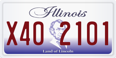 IL license plate X402101