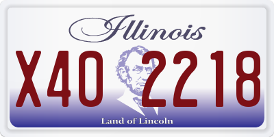 IL license plate X402218