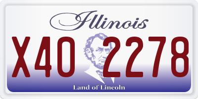 IL license plate X402278