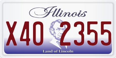 IL license plate X402355
