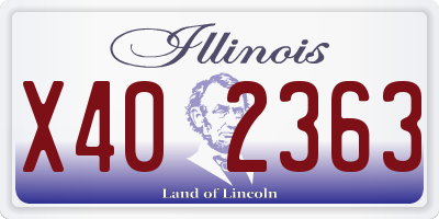 IL license plate X402363