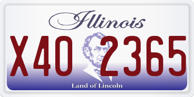 IL license plate X402365