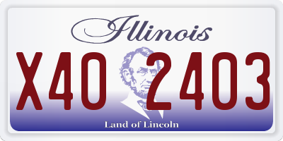 IL license plate X402403