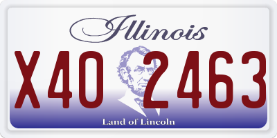 IL license plate X402463