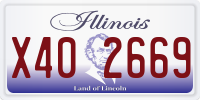 IL license plate X402669