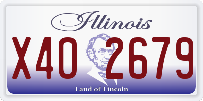IL license plate X402679