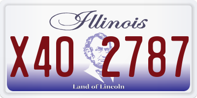 IL license plate X402787
